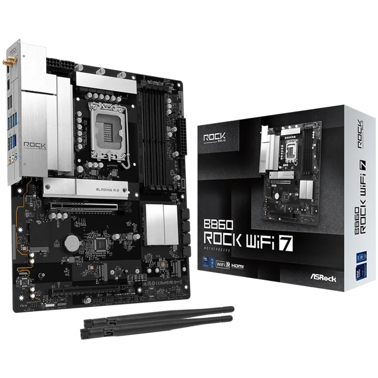 Дънна платка ASROCK B860 Rock Wi-Fi 7, Socket 1851, DDR5, ATX