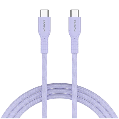 USB кабел CANYON OnWire 60CL USB-C към USB-C 1m 60W, Пурпурен