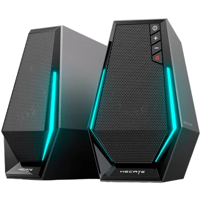 Edifier G1500 2.0 Audio System, BT V5.3, USB, AUX, 2.5-inch Drivers, RGB Lighting, 5W (RMS), Black