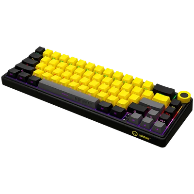 LORGAR KBP70MW, Wireless 65% Mechanical Gaming Keyboard Pro, Black/yellow, EN layout