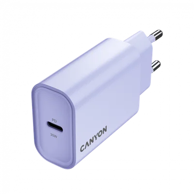 Захранващ адаптер CANYON OnCharge 30CL 30W USB-C EU Лилав