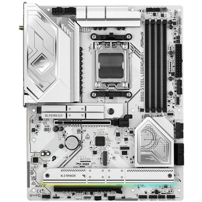 ASROCK MB Desktop B850 STEEL LEGEND WIFI, AM5, 4x DDR5, 1x PCIe 5.0 x16, 1x Blazing M.2(PCIe Gen5x4), 3x Hyper M.2, 4x SATA3, RAID 0, 1, 10, 7.1 CH HD Audio, 1x HDMI, 9x USB 3.2, 8x USB 2.0, 3x USB-C, 2.5G LAN, 2x Wi-Fi 7, 1x HDMI, 1x SPDIF, ATX