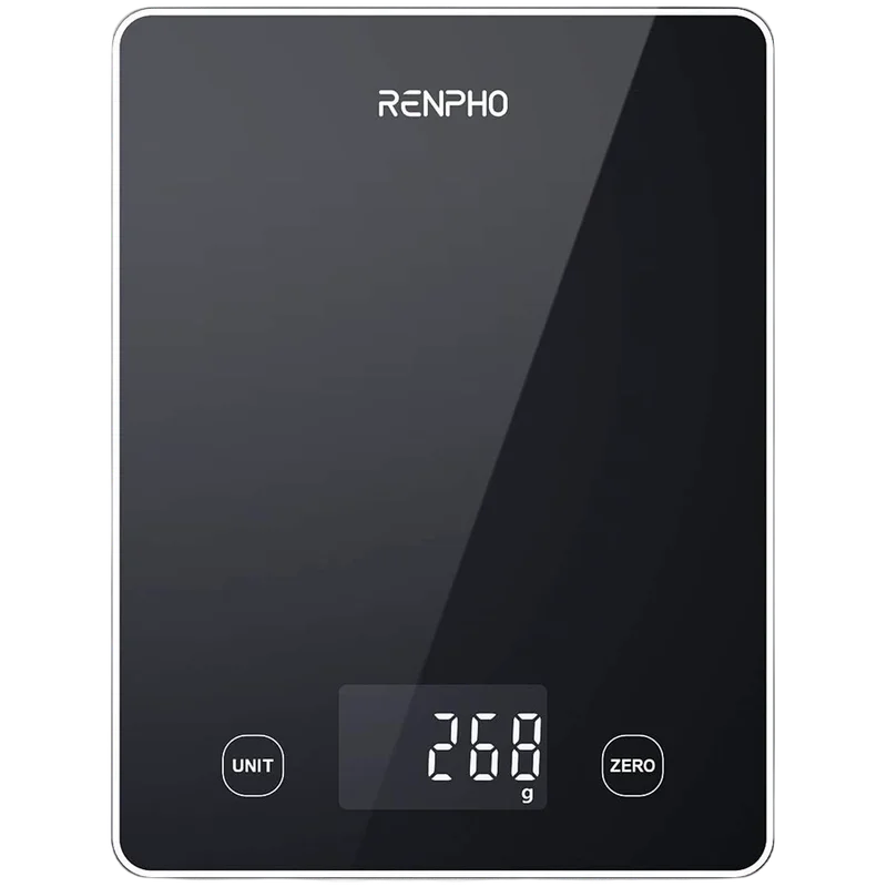Кухненска везна RENPHO – Calibra 1L, 10 кг, Bluetooth, LED, черна