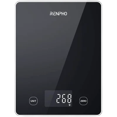 Кухненска везна RENPHO – Calibra 1L, 10 кг, Bluetooth, LED, черна