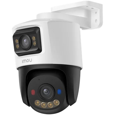 Imou Dual-Lens PoE Outdoor Smart IP PTZ Camera, 5MP+5MP, 3.6mm 76H, 0-260 Pan, 0-25 Tilt, IR up to 30m, H.265, 15 fps, 8x digital zoom, Motion detection, crossing line, Mic and Speaker, micro SD up to 512GB, 1x RJ45, PoE DC 12V, 1A