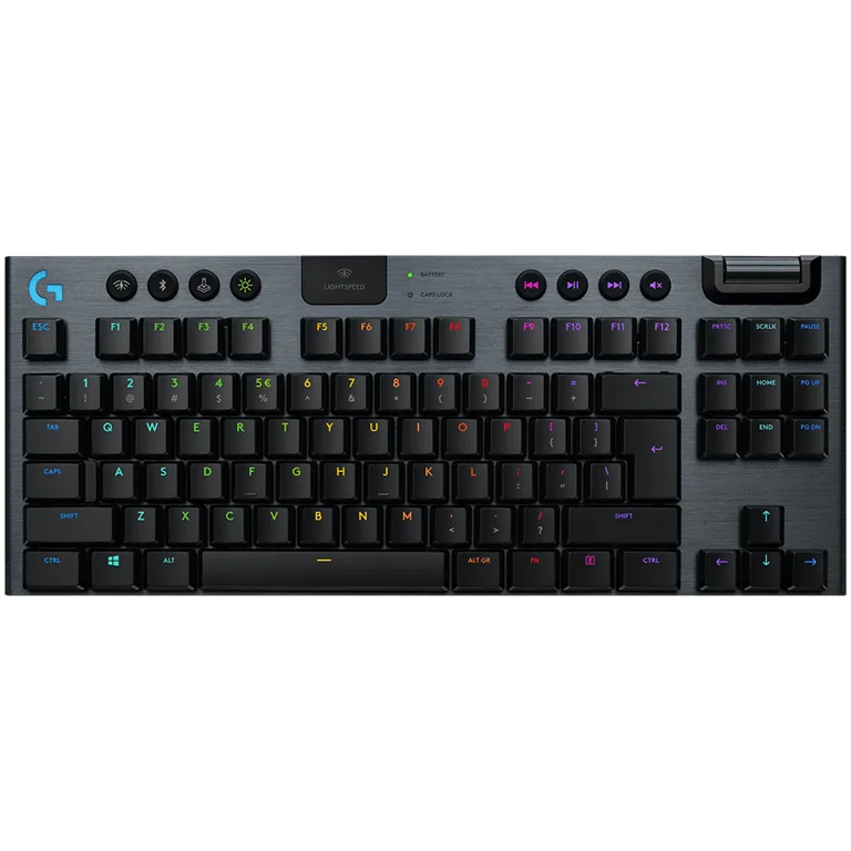 Гейминг клавиатура Logitech G915 X LIGHTSPEED TKL Wireless, тактилни суичове, черен, US