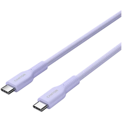 USB кабел CANYON OnWire 60CL USB-C към USB-C 1m 60W, Пурпурен