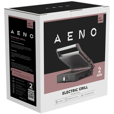 AENO Electric Grill EG2: 2000W, Temperature regulation, Max opening angle -180°, Plate size 290*234mm
