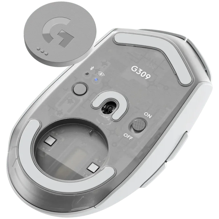 Гейминг мишка Logitech G309 LIGHTSPEED бяла, HERO 25K сензор, 11 бутона, 2.4 GHz/Bluetooth
