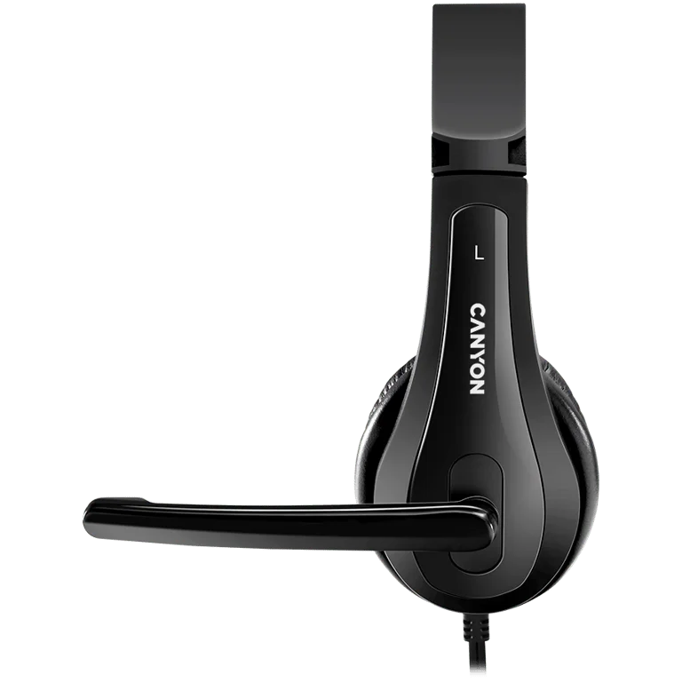 Слушалки CANYON CHSU-1 с микрофон USB 2 м Черен