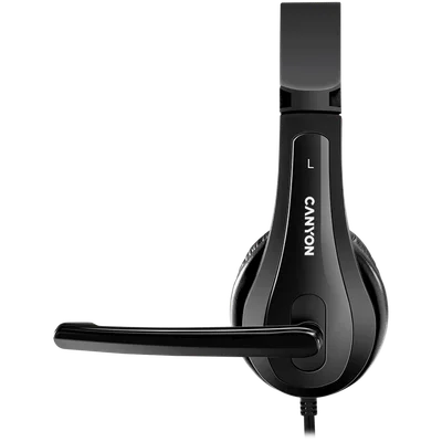 Слушалки CANYON CHSU-1 с микрофон USB 2 м Черен