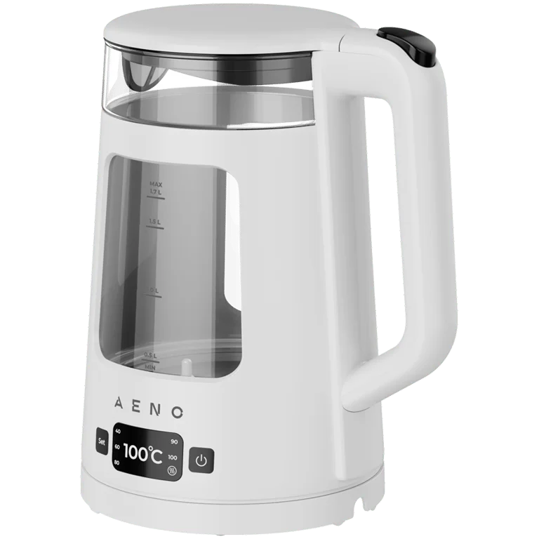 AENO Electric Kettle EK6: 1850-2200W, 2L, Strix, Square-shaped body, Transparent lid, High Resistant Glass, LED-Illumination, Auto Power Off, Dry tank Protection