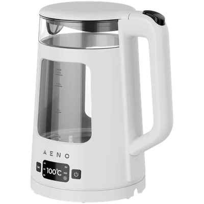 AENO Electric Kettle EK6: 1850-2200W, 2L, Strix, Square-shaped body, Transparent lid, High Resistant Glass, LED-Illumination, Auto Power Off, Dry tank Protection
