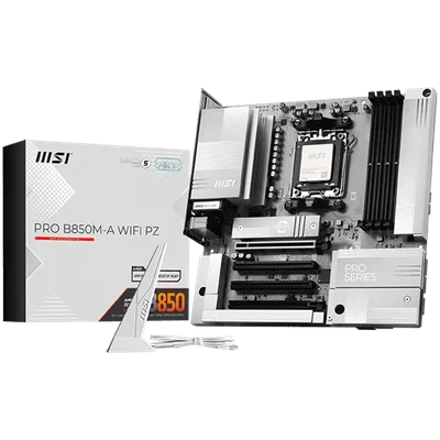 Дънна платка MSI PRO B850M-A WIFI PZ, Micro ATX, Socket AM5, DDR5, Wi-Fi 7, Bluetooth 5.4