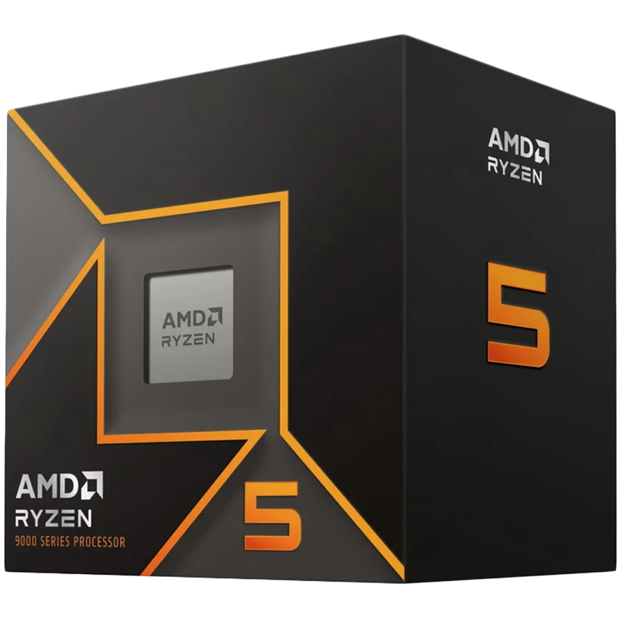 Процесор AMD – Ryzen 5 9600, 6 ядра, 12 нишки, 3.80 GHz, 5.20 GHz Turbo, 38MB кеш, AM5, с Wraith Stealth охладител, Radeon Graphics