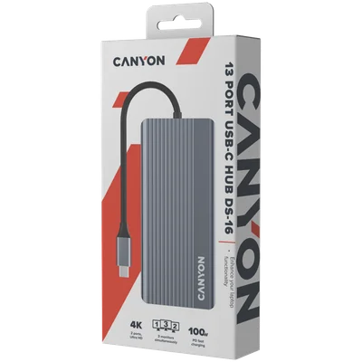 CANYON hub DS-16 13in1 4k USB-C Grey