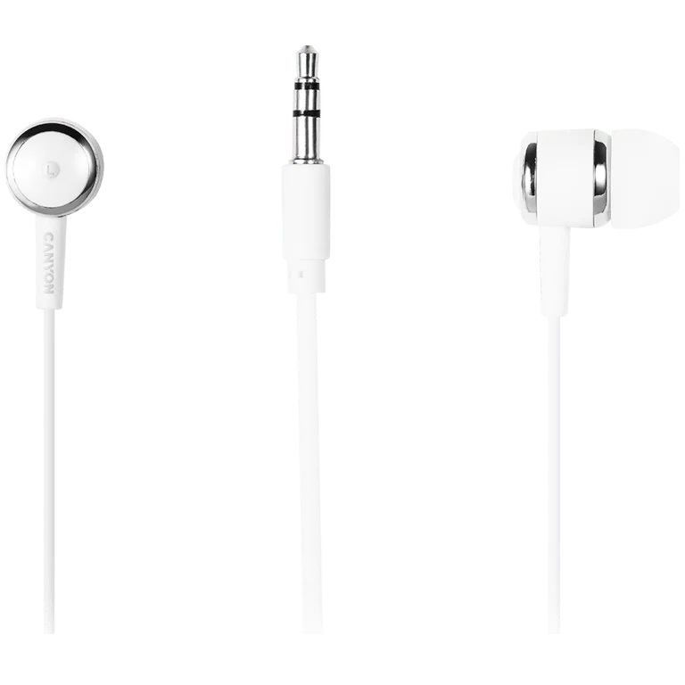 CANYON Stereo earphones with microphone, White