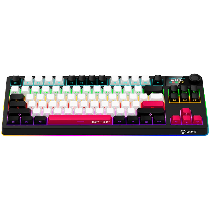 LORGAR KBP70TKLW, Wireless TKL Mechanical Gaming Keyboard Pro, Black/red, EN layout