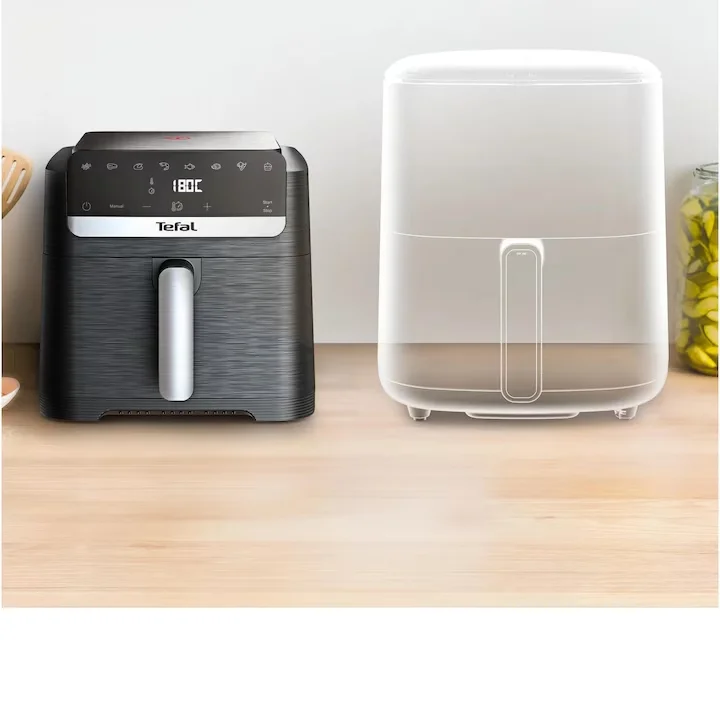 Фритюрник с горещ въздух Tefal Easy Fry Mega Compact EY8618E0 7.5L, 2020W, LED дисплей, Черен
