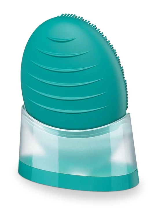 Beurer FC 52 Laguna silicone facial brush, 2-in-1 function - deep-pore cleansing & gently massage, Vibration technology, 15 intensities, Water-resistant, USB-C charging cable