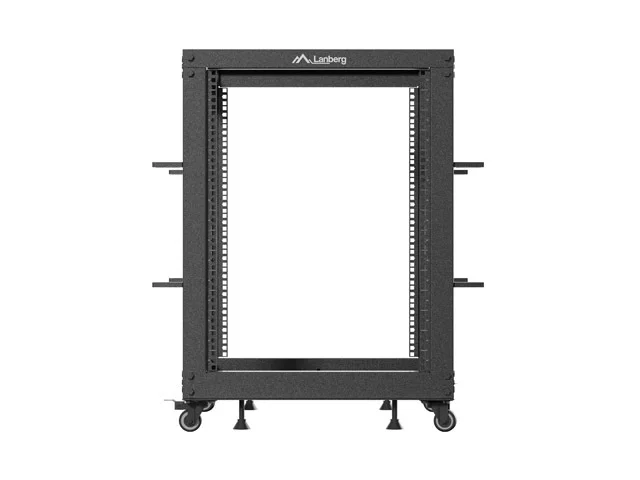 Lanberg open rack 19" 15U 600x600-1100 adjustable, black