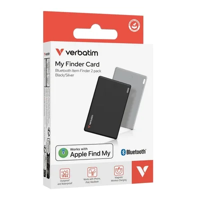 Тракер Verbatim MYFCR-02BS My Finder Card Bluetooth 5.1, 2 броя, Black/Silver