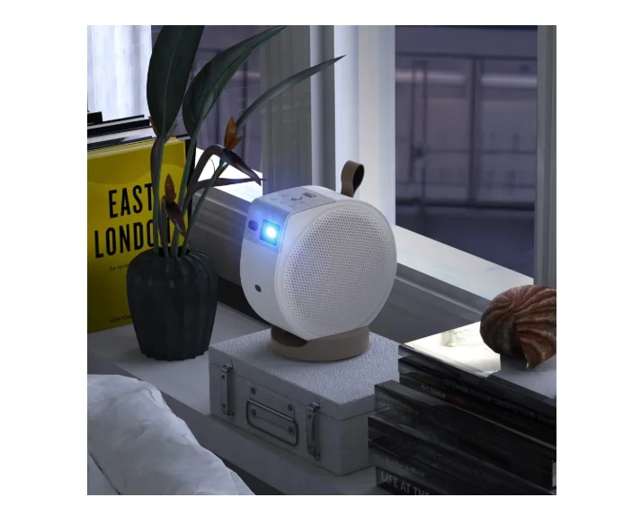 BenQ GV32 Portable Ceiling Projector, 1080P (1920x1080), 100K:1, 500 ANSI Lumens, 1.2X, Auto Keystone, HDMI (ARC 5.1 channel), USB-C (w/DP PD), USB, BT 5.0,  2x4W Speakers + 10W Woofer, Google TV, SmartRemote App, WiFi, 1.6kg, White