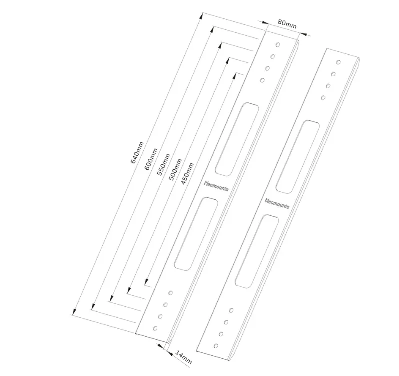 Neomounts VESA Conversion Brackets set - VESA 400 to 450/500/550/600