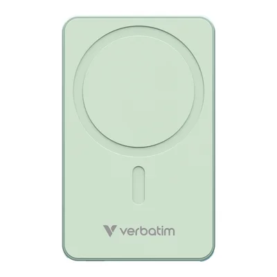 Verbatim Charge 'n' Go Essentials Power Bank Magnetic Wireless 5000mAh Green