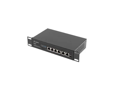 Суич Lanberg 6 порта 4x 100BASE-T PoE+/2x 100BASE-TX без управление за рак монтаж 10"/19" Fast Ethernet 60W