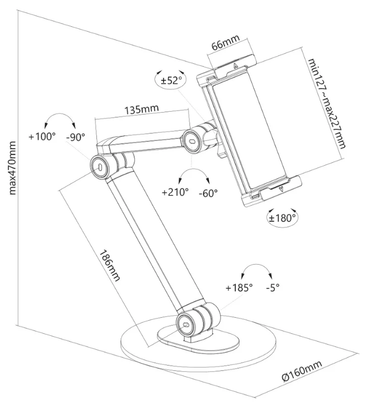 Neomounts universal tablet stand for 4.7-12.9" tablets, White
