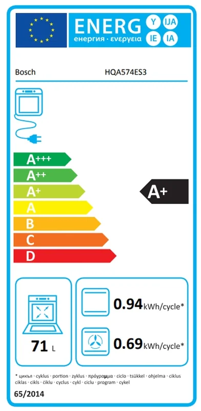 Bosch HQA574ES3 SER4, Oven A+ addSteam water bowl, Pyro+Hydro, 8 HM, AutoPilot 10, 1 lvl rail, inox