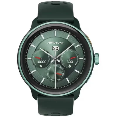 HiFuture Vela Dark Green, 1.43" AMOLED, GPS +Compass + Altimeter, 466*466, Support Local Music(100M Space), Support AI Coach for Training, Powered by Dual Core, Bluetooth Call, 5ATM Waterproof, 24/7 True Heart Rate & Blood, Oxygen Sensor, Up to 10 days