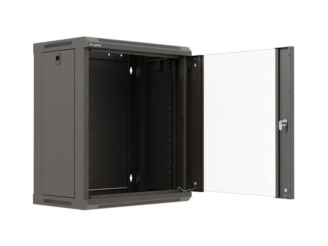 Lanberg Rack Cabinet, 19" wall-mount 12U/540x350 (flat pack) with glass door, Black