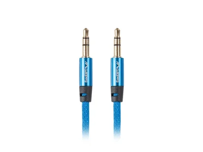 Аудио кабел Lanberg mini jack 3.5mm 3-pin M/M, 3m, син, премиум