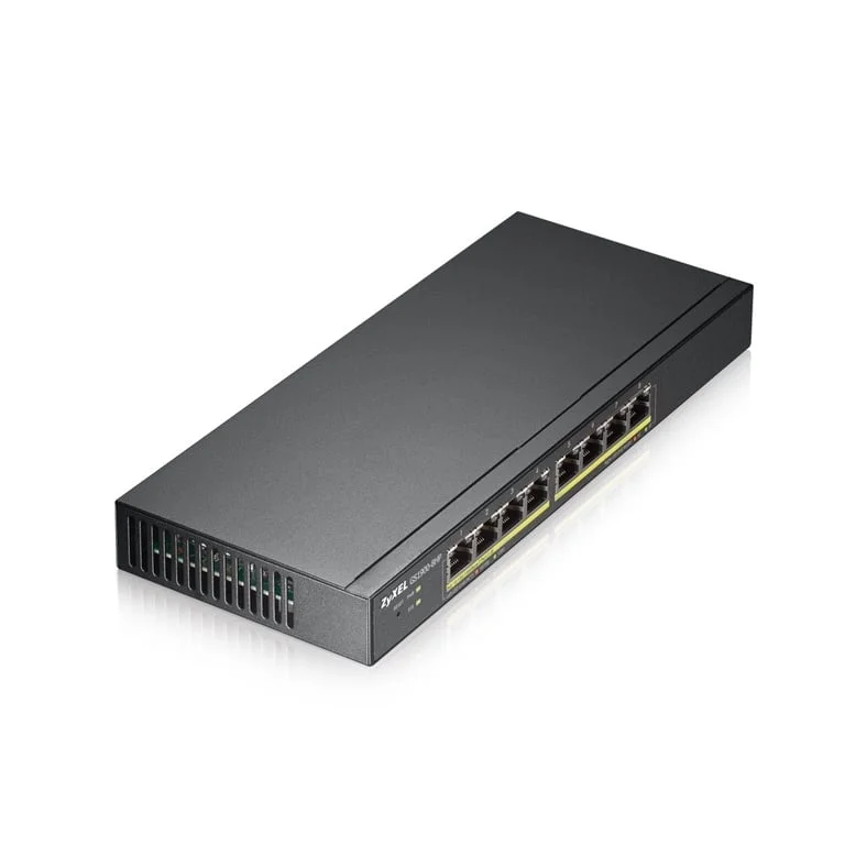 Мрежов суич ZyXEL GS1900-8HP 8 порта Gigabit L2 PoE+, fanless, 70W