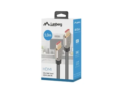 HDMI кабел Lanberg V2.1 1m 8K 60Hz черен
