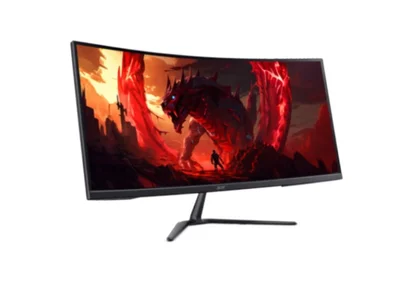 Acer Nitro ED340CURJ0bmiipx, 34'' Curved 1500R WQHD (3440x1440), VA, 120Hz, 100M:1, 250 nits,  4ms (GTG)/1ms (VRB), 99% sRGB, FreeSync Premium, HDR10, 2xHDMI, DP, Audio Out, ZeroFrame, Speakers 2x2W, Tilt, VESA, Energy Class F, Black, 2Y