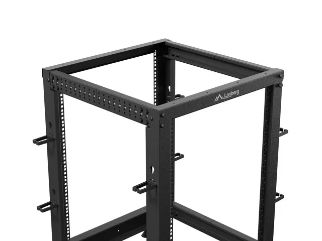 Lanberg open rack 19" 15U 600x600-1100 adjustable, black
