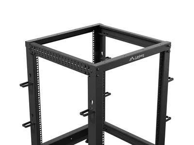 Lanberg open rack 19" 15U 600x600-1100 adjustable, black
