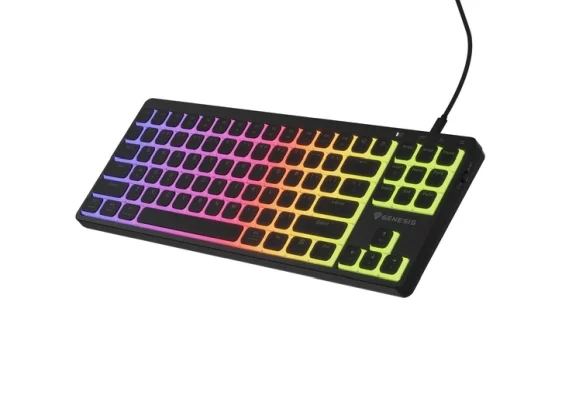 Genesis Gaming Keyboard Thor 430 TKL, US, RGB Mechanical Outemu, Pink, Silent, Hot Swap Slim, Black