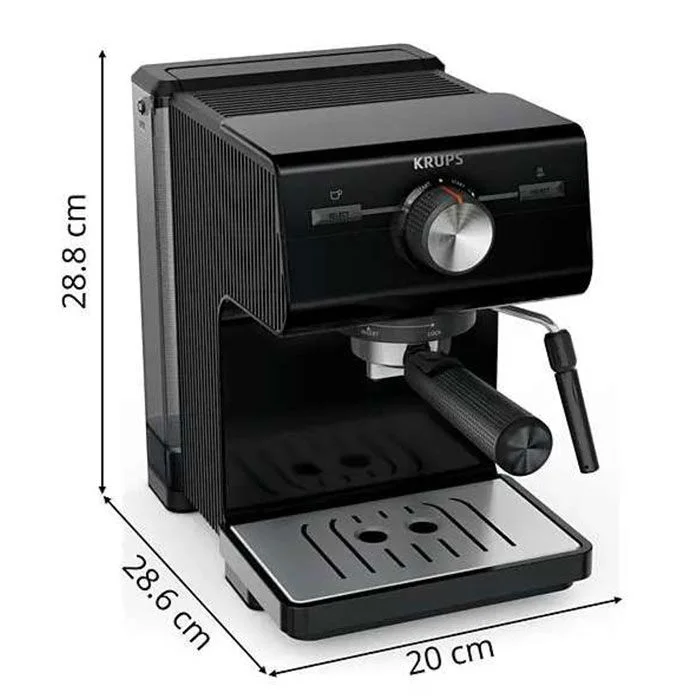Кафемашина Krups XP381810 Espresso, 15 bar, 1400 W, 2 л, Черен