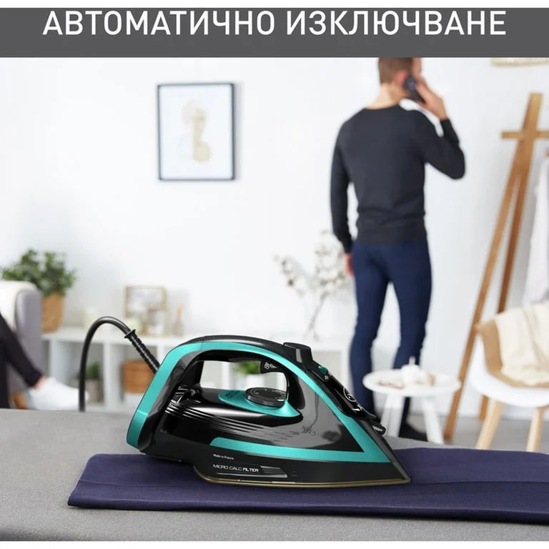 Ютия Tefal FV8066E0 Puregliss 3000W, 280 g/min, Durilium AirGlide Autoclean, Черен/Син