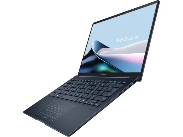 Asus Zenbook UX3405CA-ST1098W,Intel Ultra 7 255H 2.0 GHz (24MB Cache, up to 5.1 GHz, 16 cores, 16 Threads), 14.0 OLED WQXGA+(WQ+) 2880X1800 16:10 Bend+500nits Glare , 120 Hz, LPDDR5X 16GB ( on board ),1TB  SSD G4, Windows 11 , Ponder Blue