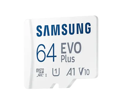 Samsung 64GB micro SD Card EVO Plus with Adapter, Class10, Transfer Speed up to 160MB/s