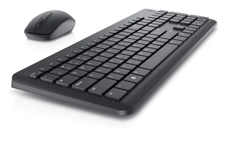 Комплект безжична клавиатура и мишка Dell KM3322W, US International (QWERTY), черен