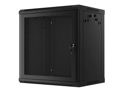 Lanberg rack cabinet 19" wall-mount 12U/600x450 with perforated door black (flat pack)