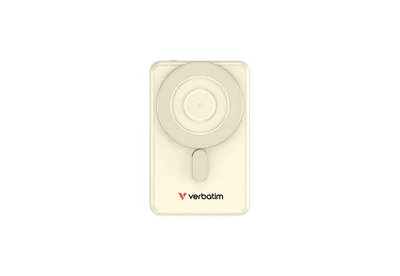 Verbatim Charge 'n' Go 2C Power Bank Magnetic Wireless 5000mAh with 2 USB-C Cables & Stand Gold