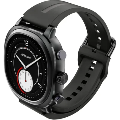 HiFuture AIX Lite Black,  1.43" AMOLED,  466*466, Powered by Dual Core & Syntra AI, Bluetooth Call, 1ATM Waterproof, Sixth Generation Health Sensor, Up to 10 days daily use, Extra Fabric Strap inbox