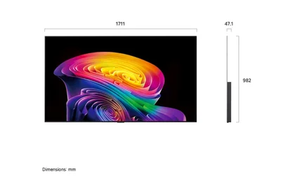 LG OLED77C61LA, 77" OLED evo, 4K (3840 x 2160), DVB-C/T2/S2, Alpha 11 AI 4K Gen3, 120Hz Native (VRR 165Hz), ThinQ AI, HDR10, NVIDIA G-SYNC, AMD FreeSync, Dolby Vision, Dolby Atmos, AI Agent, Wi-Fi 6E, Bluetooth, eARC (HDMI 2), USB, Airplay 2, CI slot, Mu